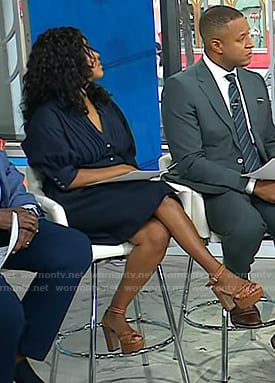 Sheinelle’s brown platform sandals on Today