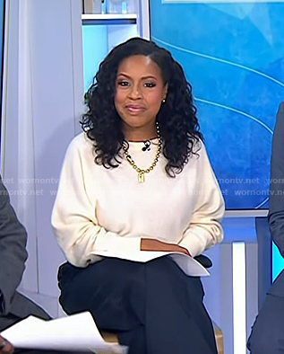 Sheinelle’s white boatneck sweater on Today