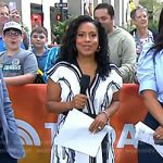 Sheinelle’s white print midi dress on Today