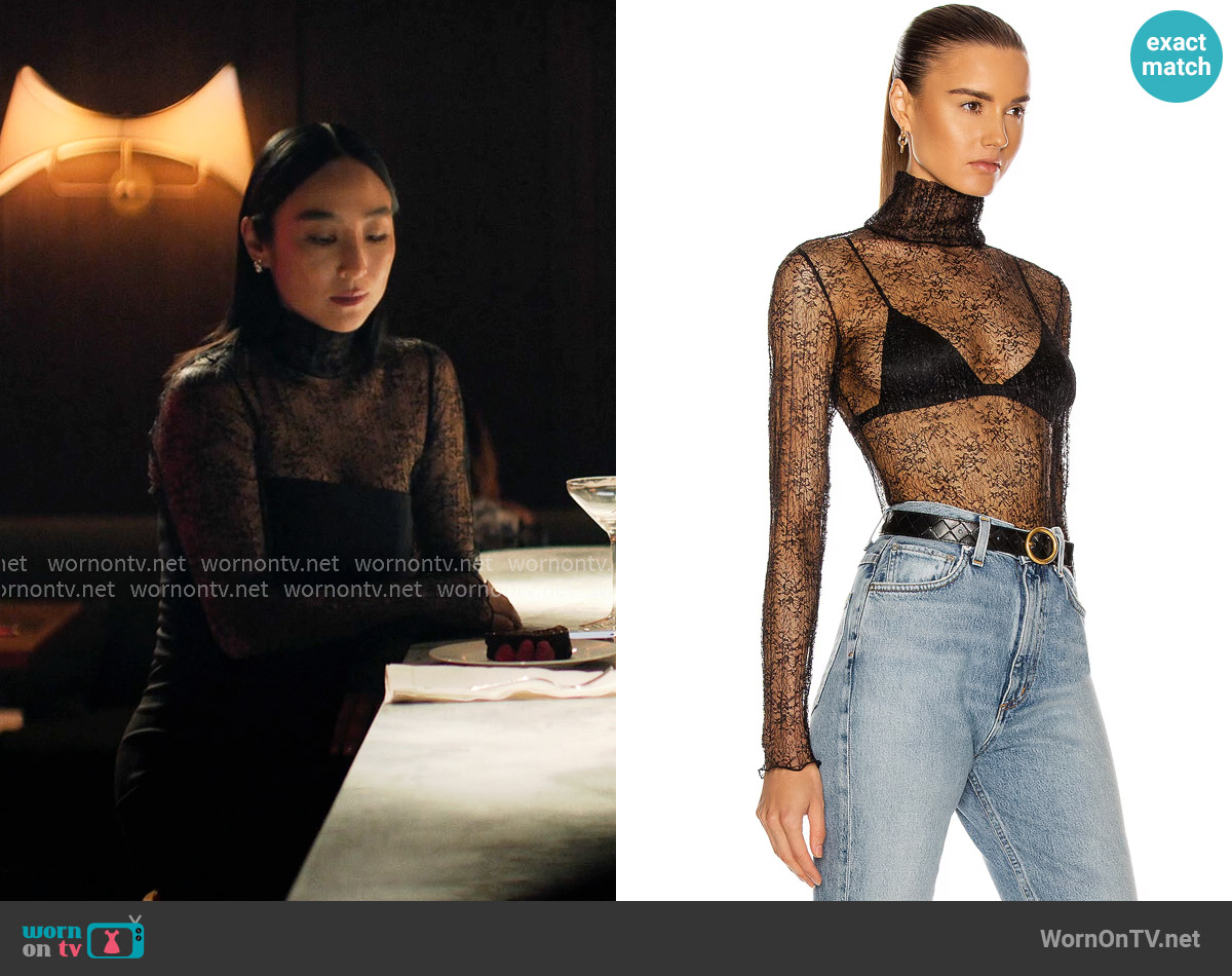 Simkhai Hali Turtleneck Top worn by Stella Bak (Greta Lee) on The Morning Show