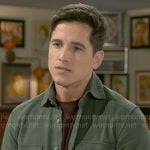 Smitty’s green button down shirt on Beyond the Gates
