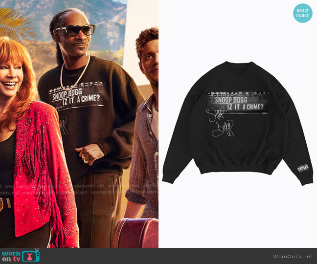 Snoop Dogg Official Store Iz It a Crime? Crewneck worn by Snoop Dogg on The Voice
