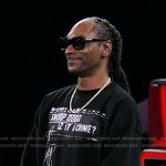 Snoop Dogg’s black opening scene sweatshirt on The Voice