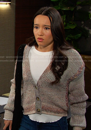 Sophia’s ribbed v-neck cardigan on Days of our Lives