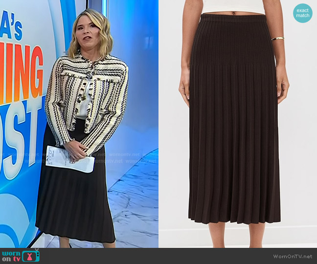 Staud Lena Skirt in Earth worn by Jenna Bush Hager on Today