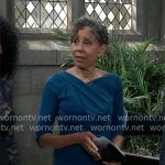 Stella’s teal blue dress on General Hospital