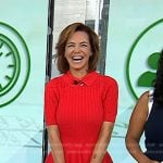 Stephanie Ruhle’s red knit collared dress on Today