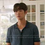Steve’s navy print knit shirt on The Summer I Turned Pretty