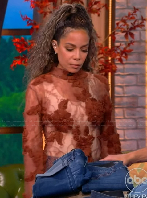 Sunny’s brown lace top on The View