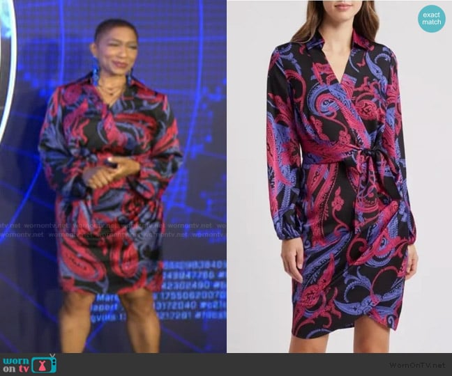 Tahari ASL Paisley Print Wrap Dress worn by Deja Vu on Live with Kelly and Mark