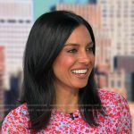 Dr. Tara Narula’s pink print long sleeve dress on Good Morning America