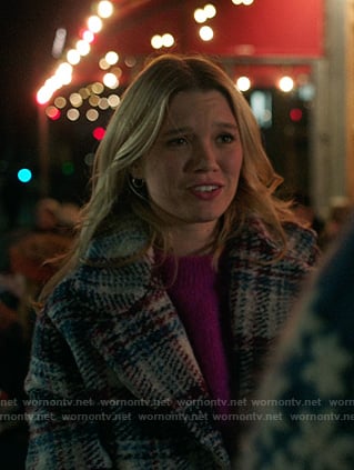 Taylor’s plaid coat on The Summer I Turned Pretty
