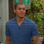 Theo’s blue knit polo on Days of our Lives