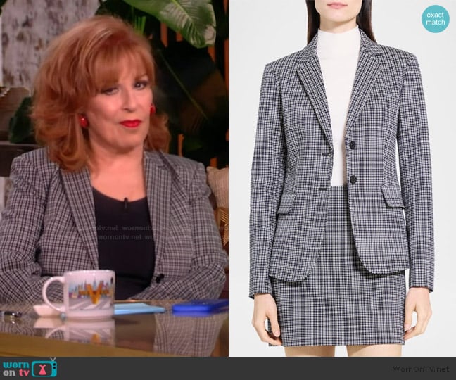 Theory Carissa Plaid Slim-Fit Blazer worn by Joy Behar on The View