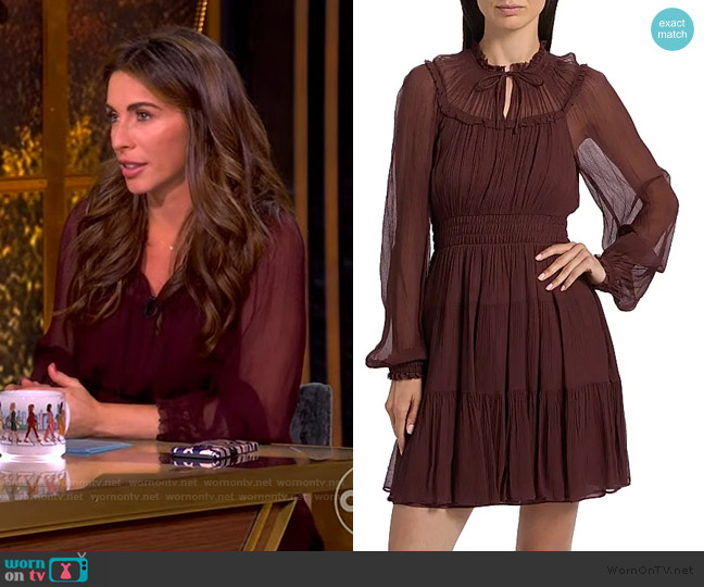 Ulla Johnson Ava Silk Tiered Long-Sleeve Minidress worn by Alyssa Farah Griffin on The View