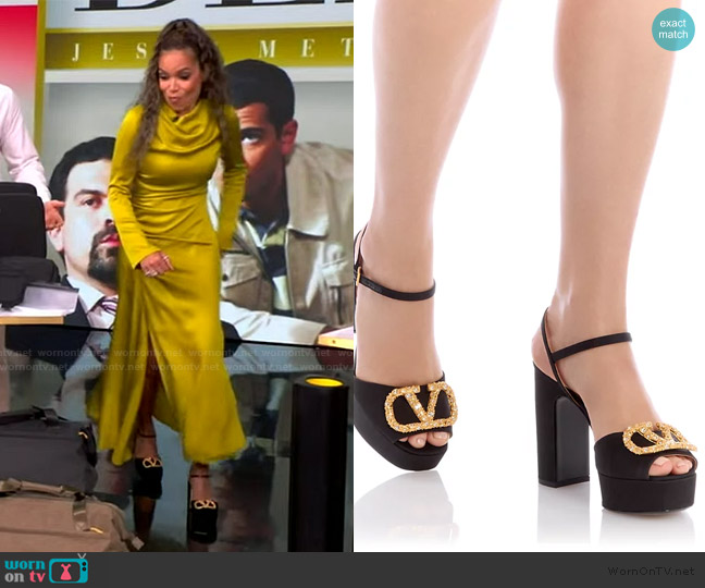 Valentino Garavani VLogo Platform Sandals worn by Sunny Hostin on The View