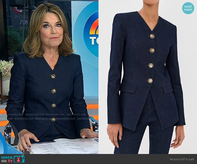 Veronica Beard Cynthia Jacket in Midnight Wash worn by Savannah Guthrie on Today