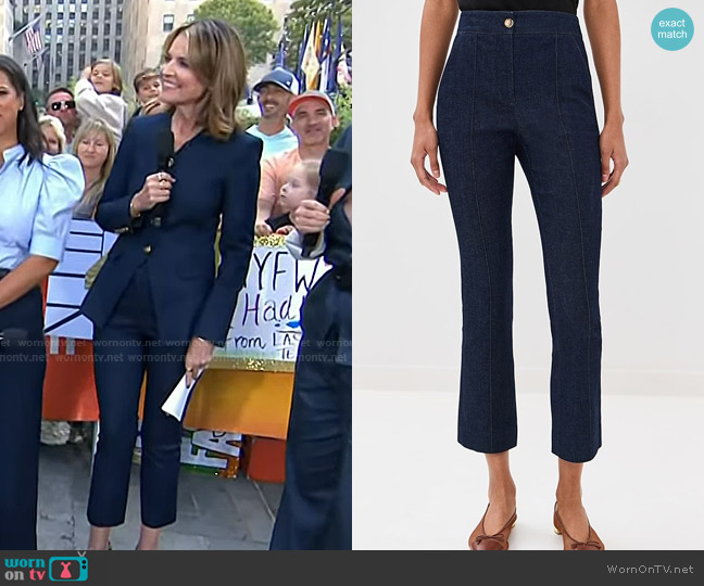 Veronica Beard Kimra Pants in Midnight Wash worn by Savannah Guthrie on Today