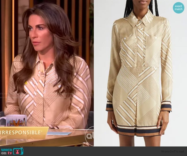 Veronica Beard Pryce Striped Silk-Blend Shirtdress worn by Alyssa Farah Griffin on The View