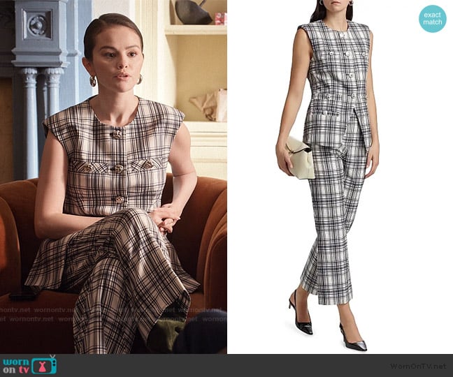 Veronica Beard Tamara Plaid Cotton-Blend Vest worn by Mabel Mora (Selena Gomez) on Only Murders in the Building