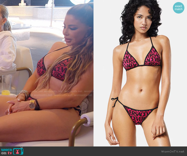 Versace Allover Reversible Bikini Top worn by Larsa Pippen (Larsa Pippen) on The Real Housewives of Miami