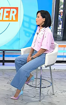 Vicky’s pink and blue ombre pumps on Today