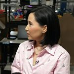 Vicky’s pink embellished short sleeve shirt on Today