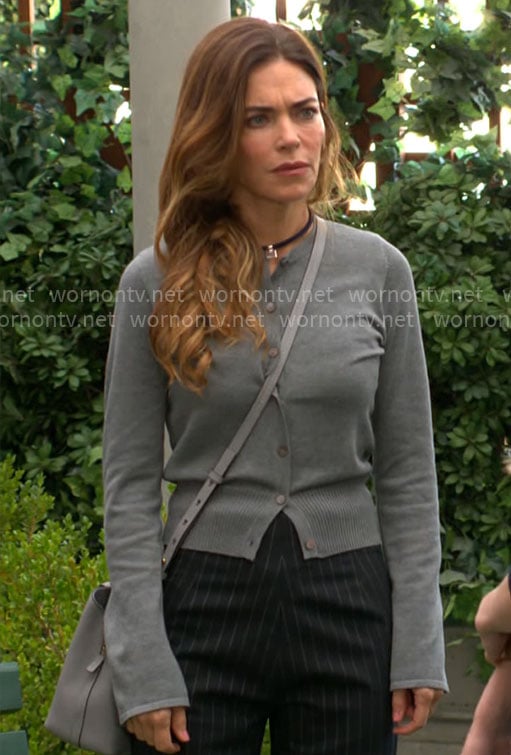 Victoria’s grey cardigan on The Young and the Restless