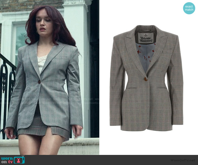 Vivienne Westwood Embroidered Stretch Cotton Blazer worn by Cherry Laine (Olivia Cooke) on The Girlfriend