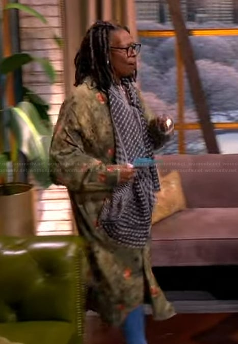 Whoopi’s green floral print shirtdress on The View
