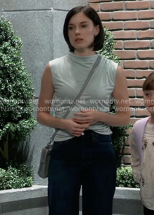Willow’s sage green ruched top on General Hospital