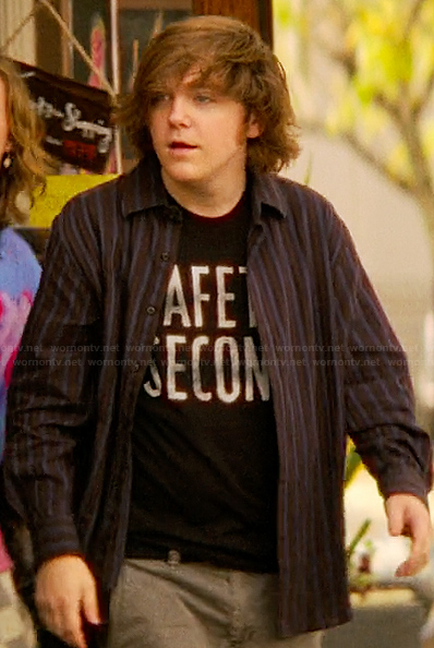 Wyatt’s black safety second tee on The Runarounds