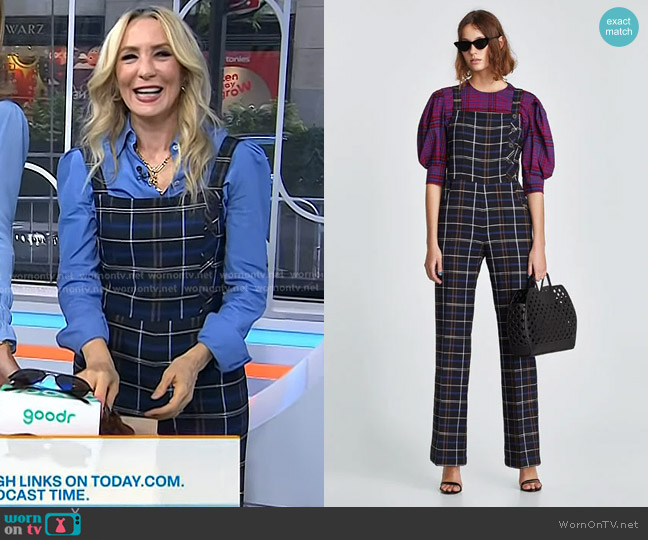Zara Checked Dungarees worn by Chassie Post on Today
