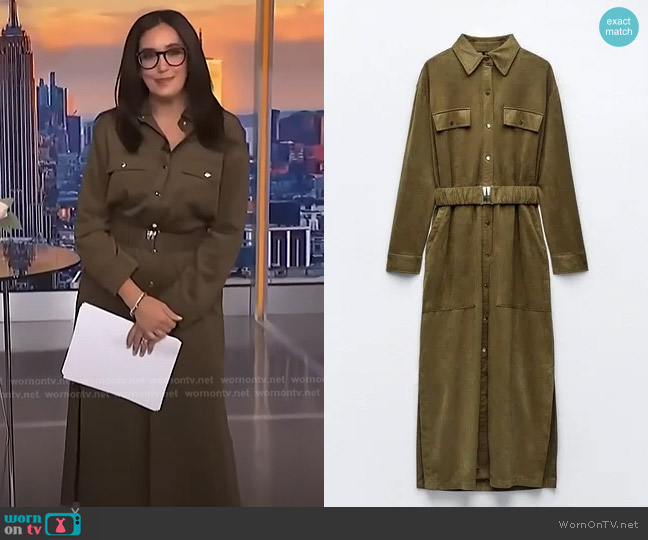 Zara Faux Suede Midi Dress worn by Savannah Sellers on NBC News Daily