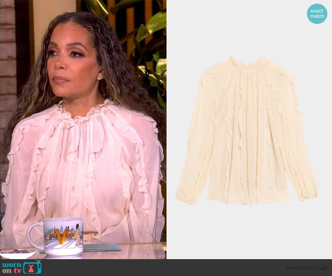 Zimmermann Frill Billow Blouse worn by Sunny Hostin on The View