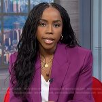 Zinhle’s purple blazer and pants on NBC News Daily