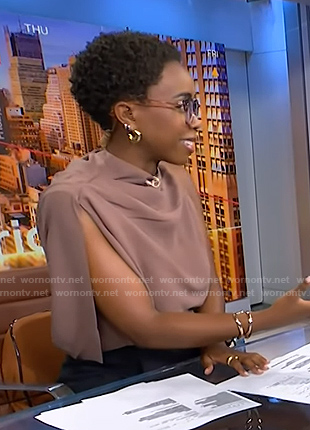 Zinhle’s gathered asymmetric top on NBC News Daily