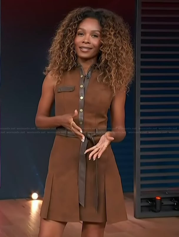 Zuri’s suede mixed media mini dress on Access Hollywood