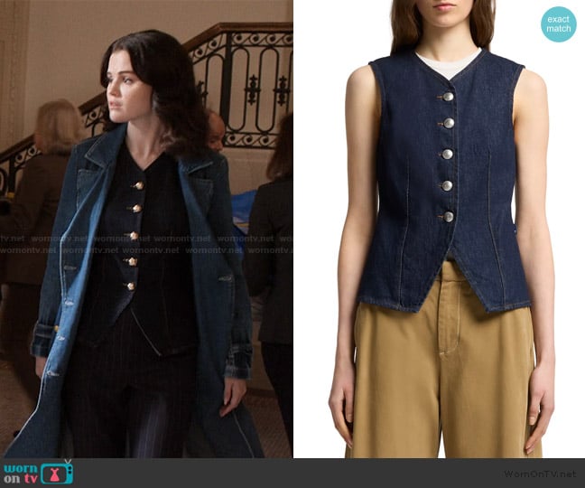 7 For All Mankind Lady Vest worn by Mabel Mora (Selena Gomez) on Only Murders in the Building