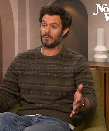 Adam Brody’s fairisle sweater on Access Hollywood