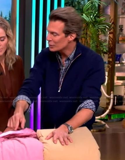Adam Glassman’s blue cardigan on The View