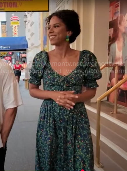 Adriana Diaz’s green floral midi dress on CBS Mornings
