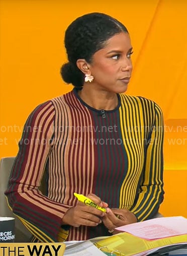 Adriana Diaz’s vertical striped dress on CBS Mornings