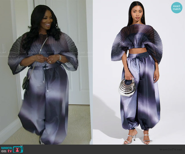 Akira Forget About it Ombre Blouse worn by Michelle on The Real Housewives of Potomac
