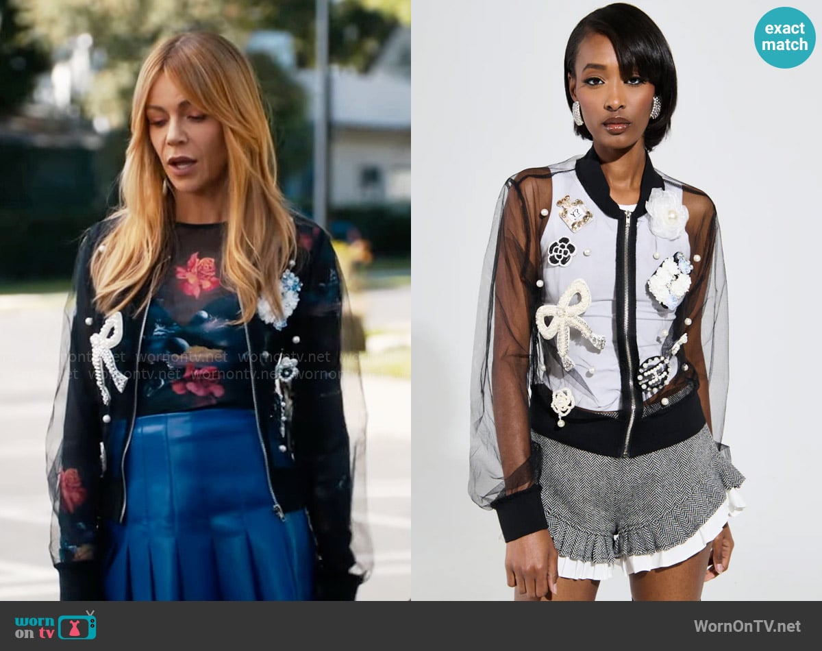 Akira Look At Me Go Mesh Bomber worn by Morgan Gillory (Kaitlin Olson) on High Potential