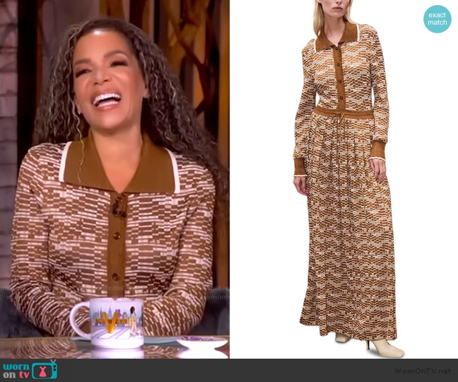Alemais Stephanie Knit Shirt Dress worn by Sunny Hostin on The View