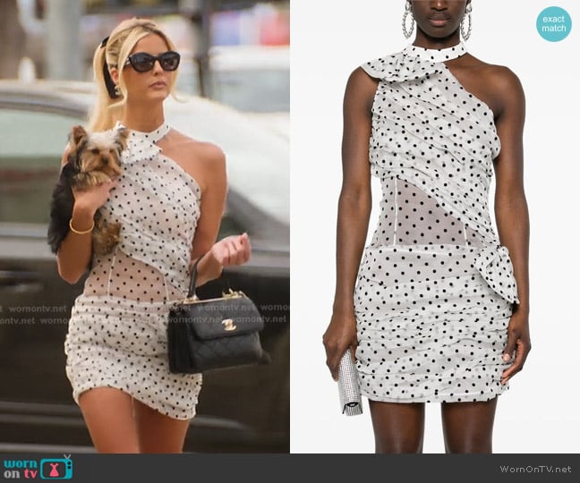 Alessandra Rich Polka-dot Organza Mini Dress worn by Emma Hernan on Selling Sunset