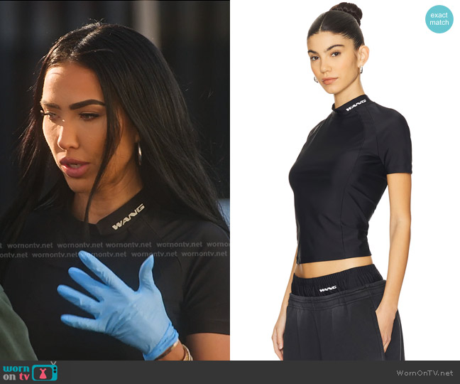 Alexander Wang Short Sleeve Rashguard Top worn by Bre Tiesi on Selling Sunset