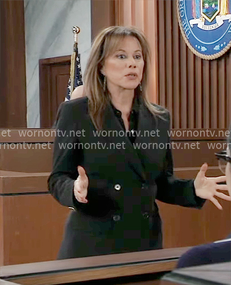 Alexis’s black double-breasted blazer on General Hospital