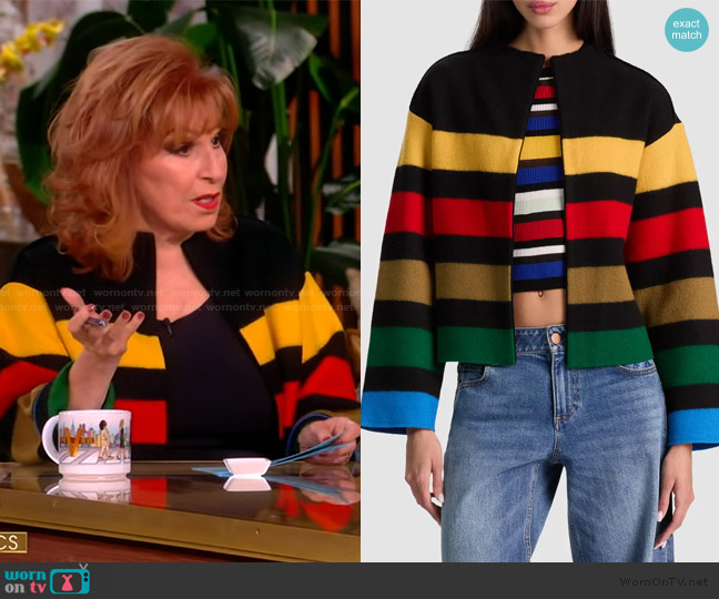 Alice + Olivia Pearson Stripe Wool Jacket worn by Joy Behar on The View